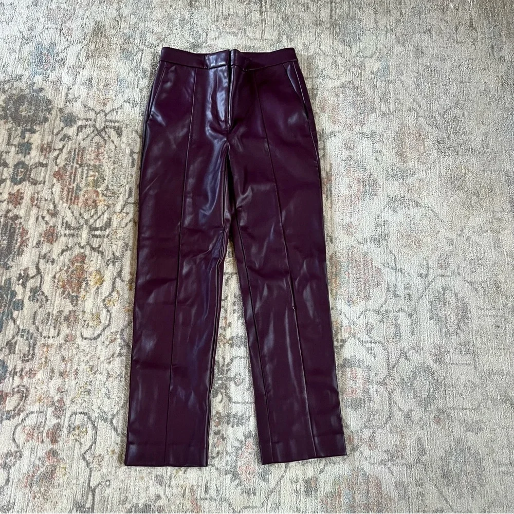 Ann Taylor Faux Leather High Rise Eva Ankle Pants - Picture 3 of 8